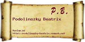 Podolinszky Beatrix névjegykártya