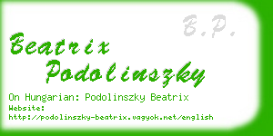 beatrix podolinszky business card